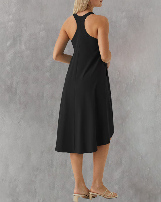 Jurk Ingebouwde Bh Onregelmatig Mouwloos Vest