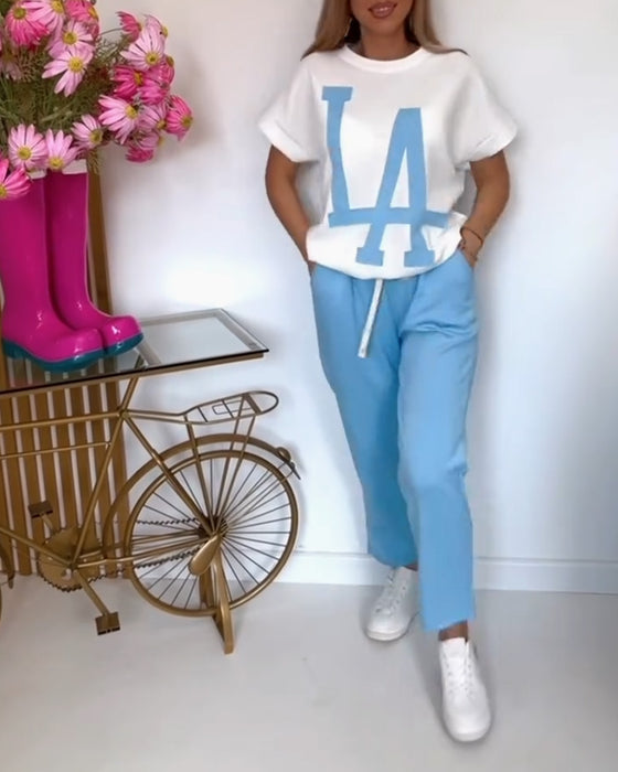 Stel Casual Letter Print Sports in