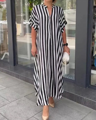 Shirtjurk met V-hals in gestreepte print