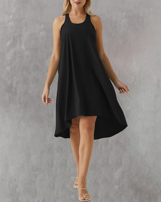 Jurk Ingebouwde Bh Onregelmatig Mouwloos Vest