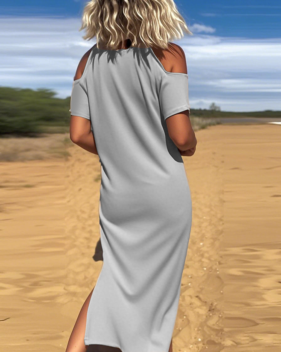 Jurk Fashion Casual Off-Shoulder Slank