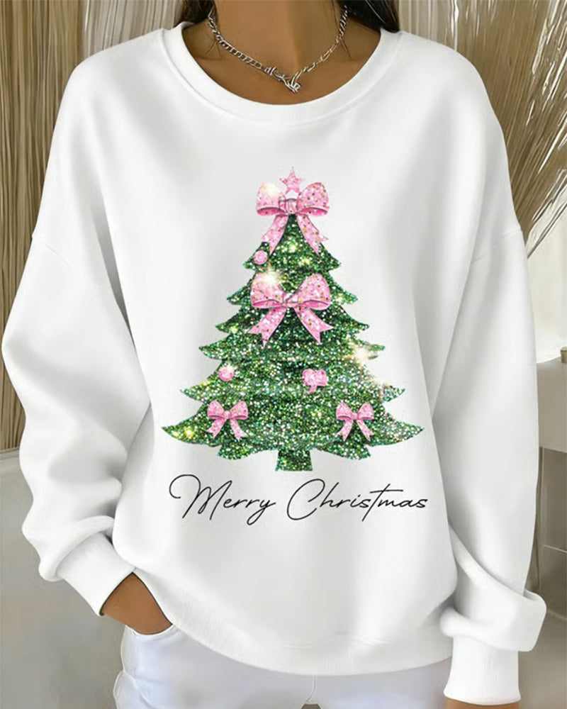 Crewneck Sweatshirt Met Kerstprint En Lange Mouwen