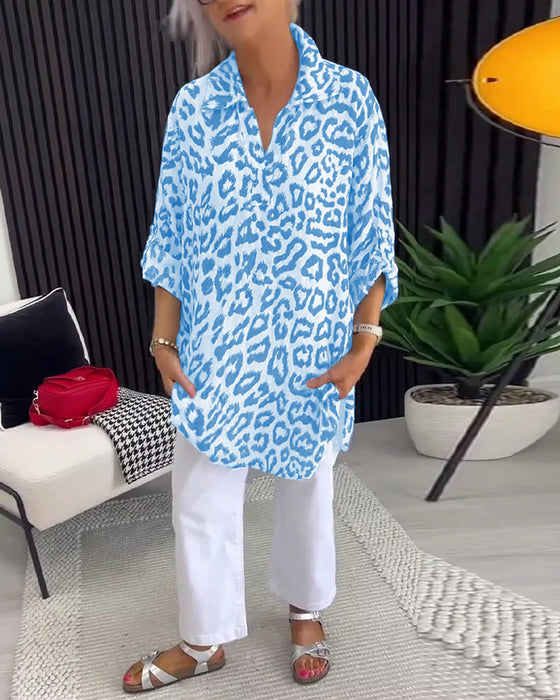 Blouse Revers Luizenprint