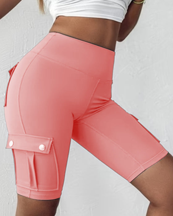 Shorts met hoge taille en zakken