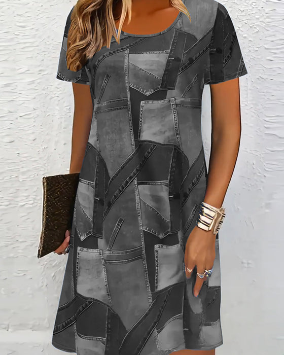 Jurk Trendy Gedrukt Casual