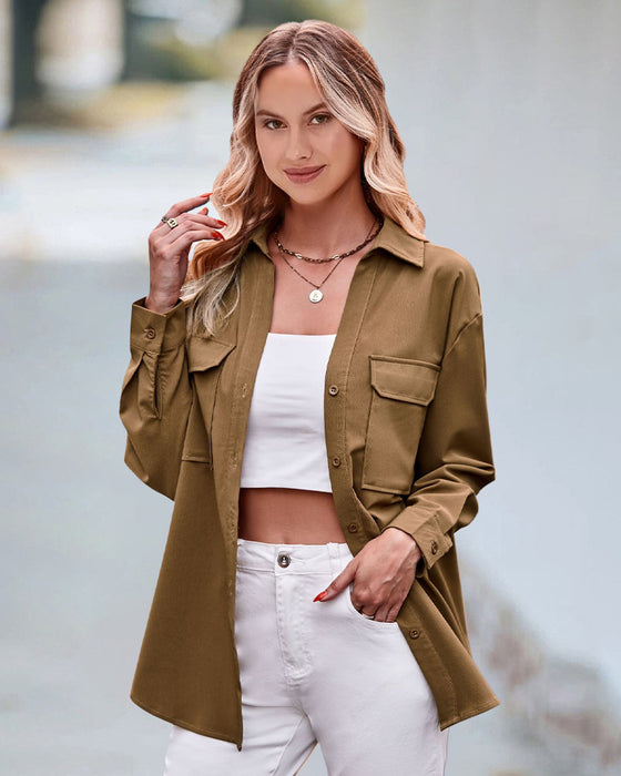 Casual blouse met lange mouwen in effen kleur