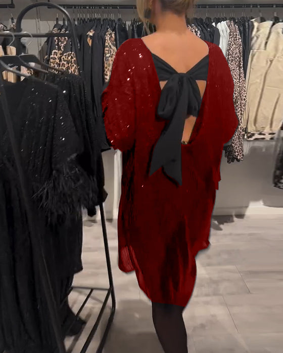 Jurk Met Elegante Rugloze Strappy Pailletten