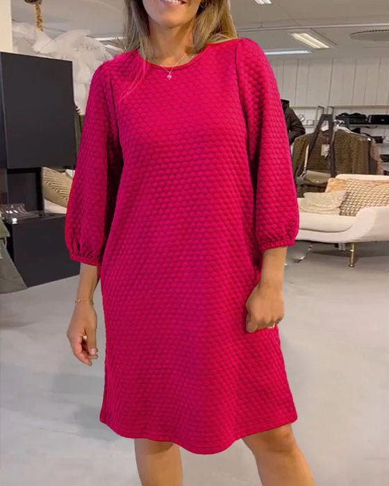 Elegante effen kleur jurk