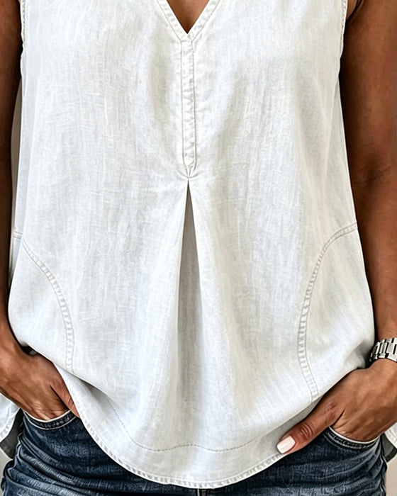 Tanktop V-Hals Denim