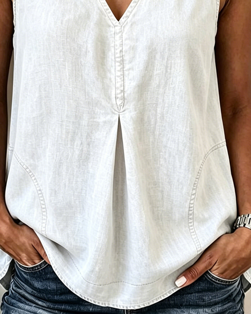 Tanktop V-Hals Denim