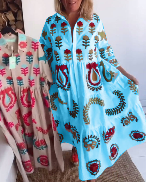 Jurk Bloemen Grafische Print