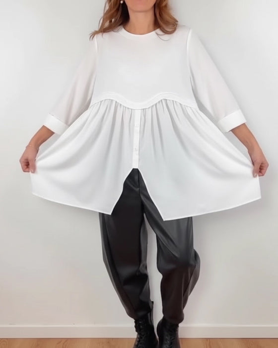 Blouse Onregelmatige A-Lijn Geplooid