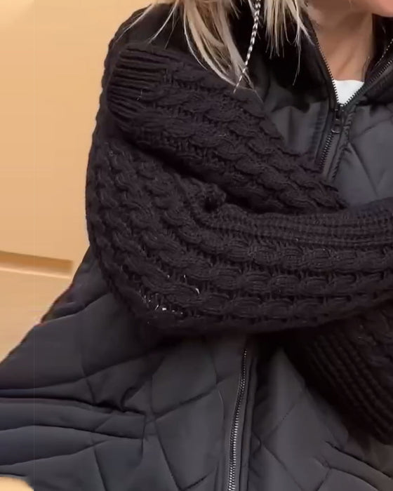 Effen kleur jas met hoge kraag en ritssluiting