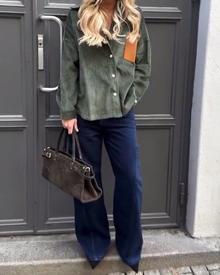 Stijlvolle Langmouwige Blouse Met Kraag