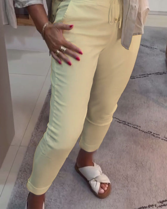 Smalle Broek Casual Met Trekkoord