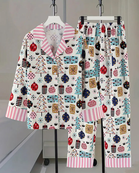 Tweedelige casual set met print voor thuis