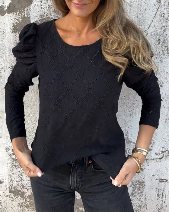 Blouse Met Puffmouwen En Cut-Out Details
