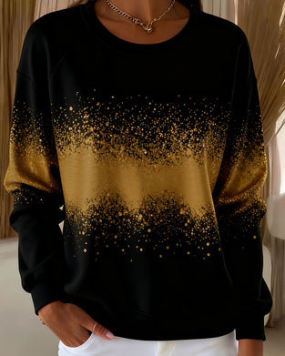 Sweater Modieus Ronde Hals Verlopen Print