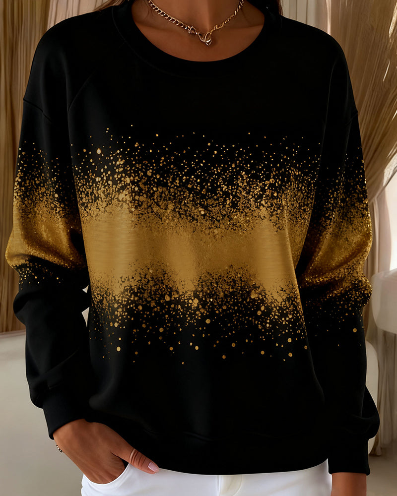 Sweater Modieus Ronde Hals Verlopen Print