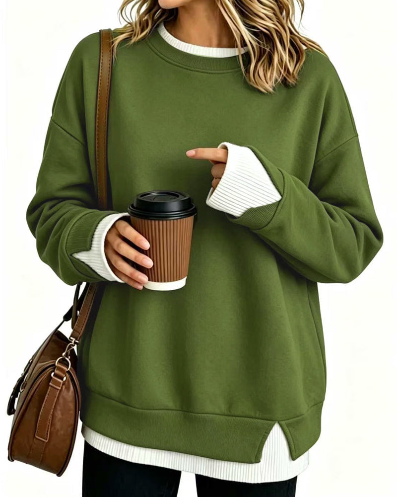 Sweatshirt Nep Gelaagd Los Lange Mouw