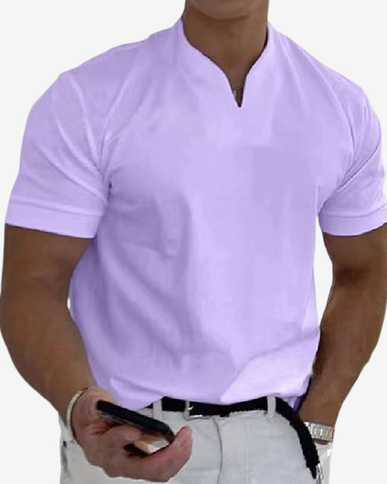 Atletisch T-shirt met korte mouwen en V-hals