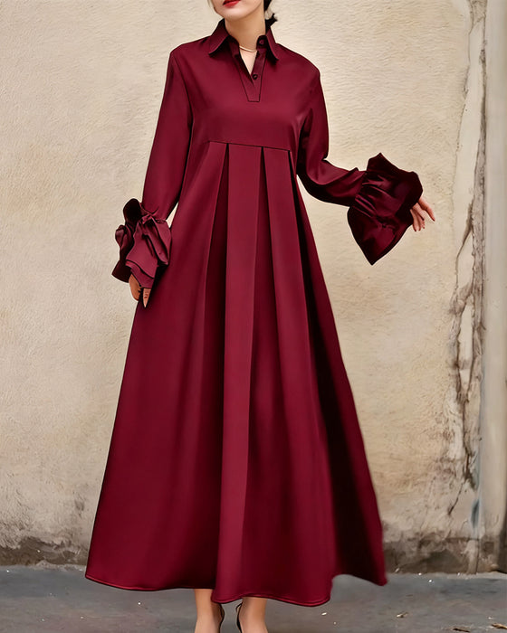 Jurk Mode Overhemdkraag Wijd