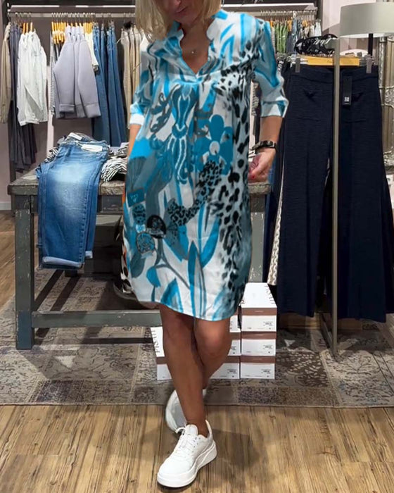 Dagelijkse casual kleurenjurk voor dames