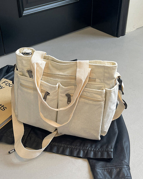 Effen kleur corduroy tas