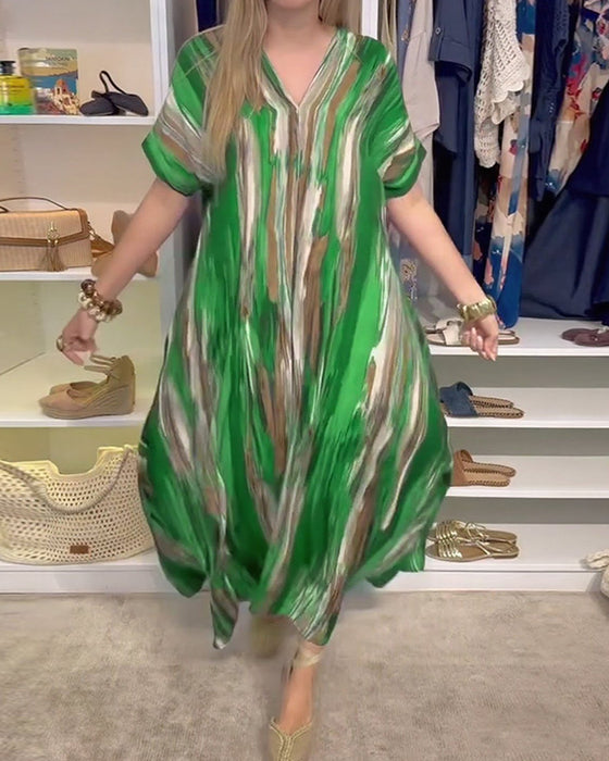 Casual jurk met losse V-hals