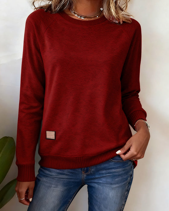 Modieus Casual Sweatshirt Met Ronde Hals