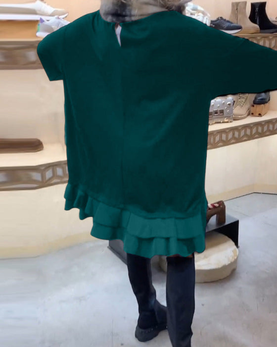 Jurk met een elegant silhouet en lange mouwen