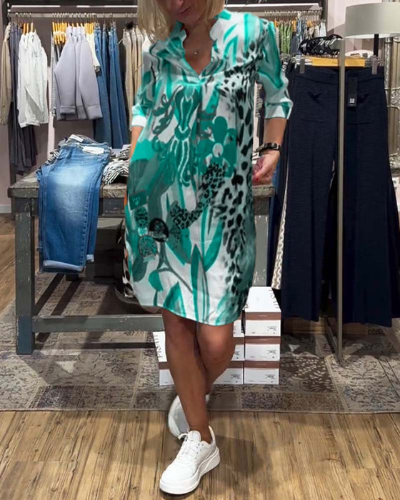 Dagelijkse casual kleurenjurk voor dames