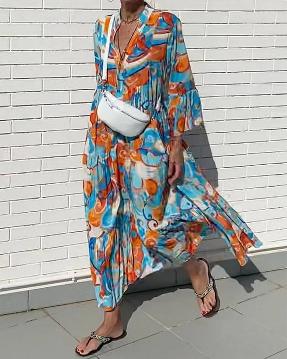 Jurk met ruches en v-hals