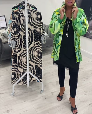 Casual overhemd met revers en gezichtprint