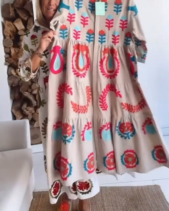 Jurk Bloemen Grafische Print