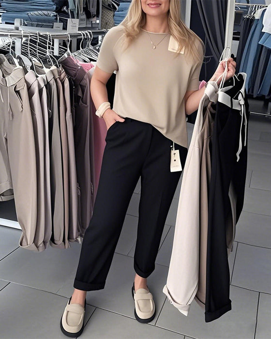 Broek Effen Casual Recht