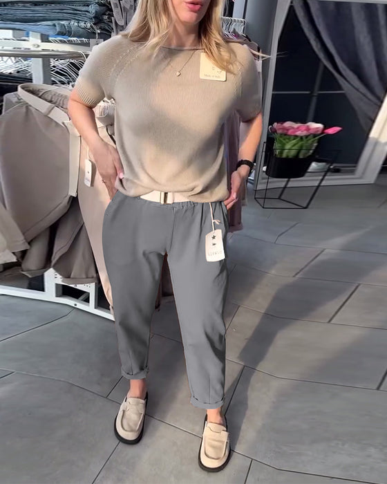 Broek Effen Casual Recht