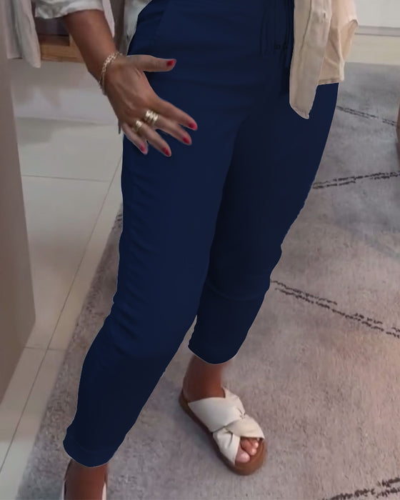 Smalle Broek Casual Met Trekkoord