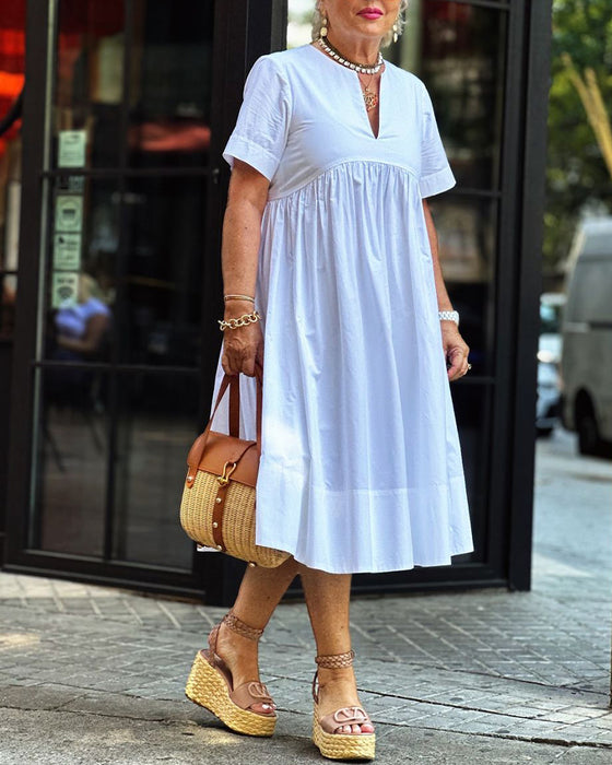 Effen kleur casual broek met trekkoord en zak