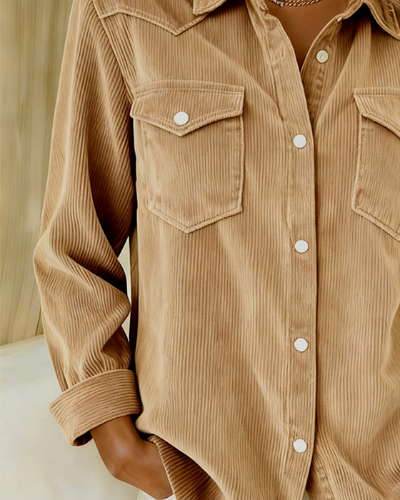 Langmouwig Overhemd Met Revers En Knoopsluiting