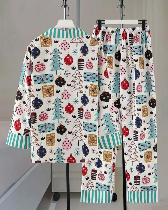 Tweedelige casual set met print voor thuis