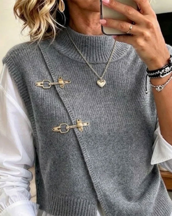 Set Halve Coltrui Diagonaal Geknoopt Trui Vest