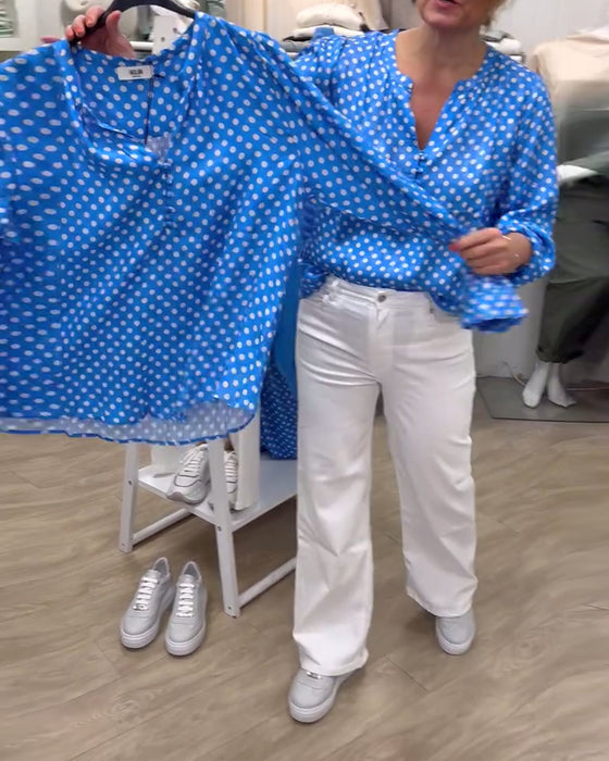 Lange Mouw Opstaande Kraag Bedrukt