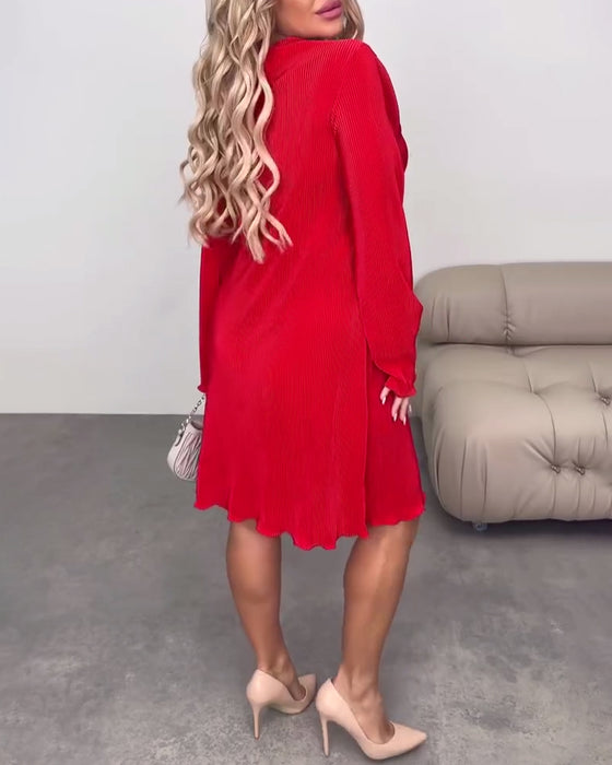 Casual jurk effen kleur knielengte