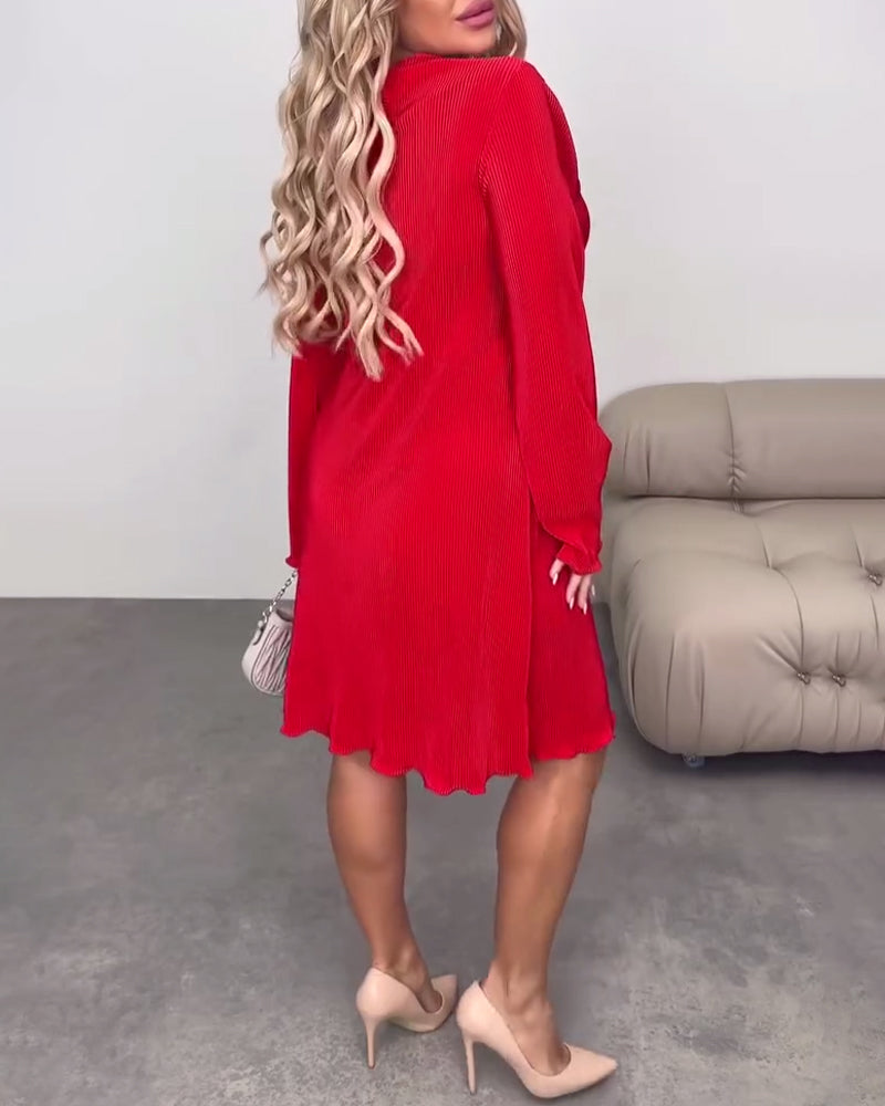 Casual jurk effen kleur knielengte