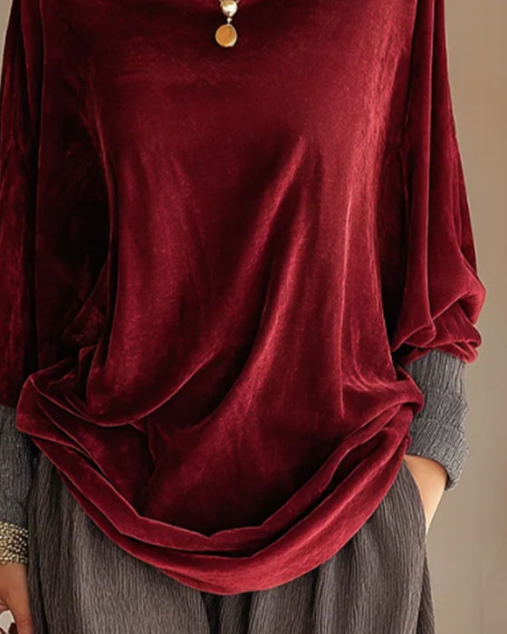 Blouse Gedrapeerde Hals Casual