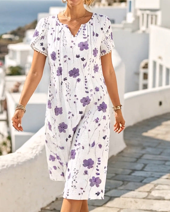 Jurk Casual Print Gestructureerd