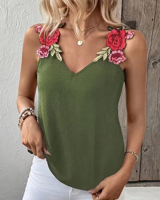 Tanktop Casual Bloemenpatroon