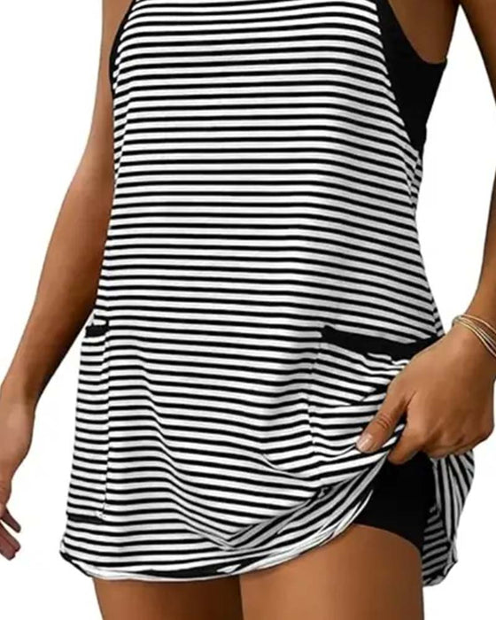 Jumpsuits Gestreept Mouwloos Cami Casual