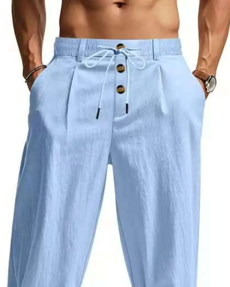 Broek Casual Effen Straight-Leg